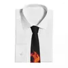 Bow Ties Flames Men Women Necktie Skinny Polyester 8 Cm Classic Bright Fire Burning Neck Tie For Mens Accessories Gravatas Office