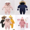 Rompers Winter Baby Jacket Plus Veet Girl Snow-Proof Down Cotton Boy Romper Born Toddler Jumpsuit Clothes 221007 Drop Delivery Kids Dhaho
