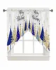 Curtain Christmas Blue Tree Short Living Room Kitchen Door Partition Home Decor Resturant Entrance Drapes