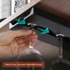 Kök lagring 1/2/4pc under skåp gratis stanshållare vinglasglas rack multifunktion klassificera stemware cup hängande