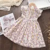 Jurken Voor Meisjes Bear Leader Meisjes Casual Jurken 2022 Nieuwe Zomer Kinderen Baby Bloemenprint Kostuums Bloemen Feest Verjaardag Prinses vestidos 2-6YL231222