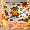 Tapestries Kawaii Girl Pink Anime Tapestry Cute Woman Girl's Wall Hanging Japanese Korean Children's Room Dorm Decoration Gift