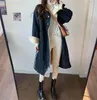 Trench-Coats pour femmes CGC Winter Lambool Denim veste femme coréenne Coton Coton Tampon long manteau épaissie de vêtements d'extérieur femelles chaudes