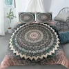 Zestawy pościeli Mandala kołdra kołdry Blue Pink Boho Chic Bedspreads Romantyczne łóżka Bolek -Król Poliester Kołokorter