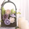 Flores decorativas de noiva artificial 5pcs rosas de espuma falsa com haste para decoração de casamento diy centerpieces bouquets