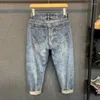 メンズジーンズファッションハイストリート韓国スタイルのメンズルースデニムパンツ秋のヴィンテージ服カウボーイ品質の男性ズボン