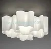 Luci logico soffitto luci lounge vivente lampada a soffitto latte latte di vetro 4 teste torreggiano il paralume quadruplo nidificata luce soffitto nidificata