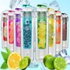 800ml Taşınabilir Tritan BPA Spor Su Şişesi Meyve İnfüze Infuser Limon Suyu Sağlık Şişesi Flip Lid İçecek Sware 50pcs Lot276q