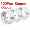 100st Copper (60st) 1m 3ft snabb laddningstyp C USB C Micro USB -kabel för Samsung Galaxy S10 S20 S22 S23 Xiaomi Redmi Huawei Android -telefon