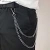 Nyckelringar Metal Punk Rock Layered Chain Keychains For Men Kvinnor Midja Key Chain Wallet Jeans Hip-Hop Pants Beltkedjor smycken Tillbehörsl231222