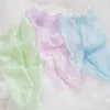 20p/l Meias de bebê Summer Princesa Lace Mesh Knee Socks High Mesh Hold Mesh Candy Color meias 231221