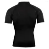 Men's T Shirts Zipper Fitness Clothes T-shirt Sports Quick Drying CLO