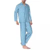Herren Nachtwäsche vertikal gestreifte Pyjamas Set Herbst Bunte Streifen Romantische Nacht Frauen 2 Stück Vintage übergroße grafische Nachtwäsche