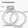 Serenty Day Dört Pençe D Renk 9mm 3 Karat Tam Sıralı Halkalar Kadınlar İçin Set S925 STERLING Gümüş Bant Kaplamalı 18K Toptan 231221