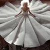 Lyxig stor bröllopsklänning 2024 V-ringning från axelkristallpärlorna Pärlor Bröllopsklänningar Vestido de Noiva Mariage Bridal Glown skräddarsydd