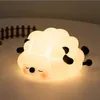 LED Cute Sheep Night Light Usb Silikonowa lampa do ładowania dotykowego czujnika Nocne Światło Panda Królik dla dzieci w sypialni wystrój 231221