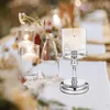 Ljushållare Romantisk metallhållare Tea Light Stand Tablett Candlestick With Glass Tube