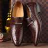 Dress Men Mens Leather Shoes Patroon PU Business Casual Sociale schoen Mannelijk Wedding Schoenen Zapatos HOMBRE 231221 854