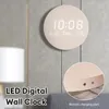 Wanduhren LED Digitaluhr Datum Temperatur Multifunktionsanzeige Stummschalt für Schlafzimmer Wohnzimmer Hanging Dekoration