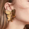 Stud Uodcm Luxury Fashion Round Dangle Drop Korean örhängen för kvinnor Big Butterfly Gold Earring 2021 Jewelry302i