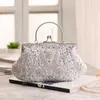 Floral Designer Evening Bag Beaded Sequin Design Vintage Kissing Lock Satin Clutch Purse Bag Wedding Party Clutch 231222