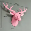 Home Decoration Accessories 3D Deer Head Statue Sculpture Wall Decor Animal Figurine Miniature Modern Living Room Decorative Art 231221