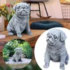 Decoraties Garden Decoraties Cute Pug Dog Standbeeld Puppy Sculptuur Imitatie Stone Crafts Ornamenten Achtertuin Decor Buiten Patio Decorat