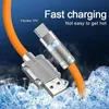 USB-A to USB-C Liquid Silicone Cable 120W 6A Super Fast Charge PD Type C Cord Ultra Soft USB2.0 Data Orange Cable Fast Charge for Laptop Tablet Phone