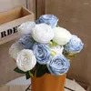 الزهور الزخرفية الورود الاصطناعية باقة الحرير مزيف زهرة زهرة زهرة المنزل محاكاة الزفاف ديكور زفاف اثنين