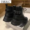 Boots Punk Gothic Combat Ankle Boots Women Sock Platform Boots 2021 New Black Beige Boots Street Fashion Designer Casual Shoes Female