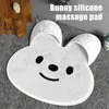 Bath Pad Cute Rabbit Antislip Brush Silicone Massage Mat Foot Slipper Dusch Badrum Rengöringsverktyg 231221