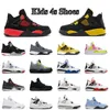 Kids Shoes 4s Jumpman 4 Basketball kid Shoe Platform Bred Black Cat Fire Red Yellow Thunder University Pink Military Blue Trainers children boys girls Sport Sneakers