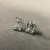 Boucles d'oreilles STANT 925 Sterling Silver Emerald Cut Lab Lab Sapphire High Carbone Diamonds Gemstone Ooy Ooys Fine bijoux en gros en gros