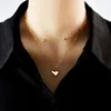 Collane a pendente Leeker Trend 2 strati Collana in acciaio inossidabile per donne Accessori per il cuore Gioielli alla moda del girocollo 281 LK6