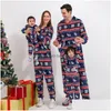 Famille Matching Tenues Pyjamas de Noël Flanelle Mère fille Père bébé Baby Kids Sleepwear Mommy and Me Nightwear Clothes Drop Del Dhxn8