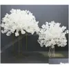 Party Decoration 60/80/100cm White Cherry Blossom Rose Artificial Flower Ball Wedding Table Centerpiece Decor Marriage Banket Road DHWCI