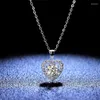 Anhänger Halskette Real Moissanit Diamant Halskette 1ct D Farbe 925 Sterling Silber Herz Hochzeit Schmuck für Frauen PE017Pendant231a