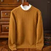 Herrenpullover High-End Jacquard Pullover Herbst und Winter Woll gestrickt Pullover Rund Hals lose warmes Oberteil bequem