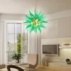 Lámpara de araña verde novedosa y moderna de Longree, lámpara de cristal de Murano soplada a mano, lámparas colgantes de diseño occidental adecuadas para pasillos de hoteles y pasillos de villas