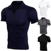 Camisetas masculinas de la cremallera ropa de fitness camiseta deportes secado rápido clo