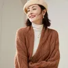 Cardigan vuoto casual da donna di alta qualità 100 Merino lana sciolta in cashmere addensato femmina femmina gocciolaio autunno inverno 231221