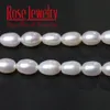 5A Quality 100 White Pearl Real Natural Freshwater Cultured Rice Shape Loose Beads 36 cm Strand 311 mm Size For Jewelry Making 231221