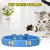 Dog Collars Adjustable Pet Collar For Small Pets With Bone Pattern Design Metal Buckle Leash Dogs