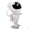 Projektorlampen Astronaut Sternenhimmelprojektion Lampe Galaxy Star Laser USB Ladung Atmosphäre Kinder Schlafzimmer Dekor Jungen Weihnachtsgeschenk Dhgdl