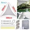 Shade Aunct 3x3x3M Triangle Gray 300D Awnings Outdoor Waterproof Shade Sail Oxford Fabric Sun shade gazebo garden swimming Hiking YARD X