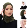 Etniska kläder ramadan ber hattar halsduk för muslimska kvinnor sjal mjukt elastiskt huvud wrap is siden tyg