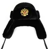 Mężczyźni Rosyjski National Emblem Lei Feng Winter Hat Outdoor Ear Flaps Bomber Cap Rosyjskie czapki 231221