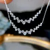 1CT Smile Pendant Luxury Jewelry 925 Sterling Silver High Quality Round Cut White Topaz CZ Diamond 18K White Gold Women Clavicle N253V