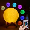 LED Moon Light Remote Control USB Holiday Sleep Recheble Creative Dream Table Night Lamp Colorful Touch Decor Bedroom Gift305U