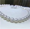 Великолепный набор AAA 1112 мм Южно -Китайский круглый белый жемчужный ожерелье и серьги 925S 231221